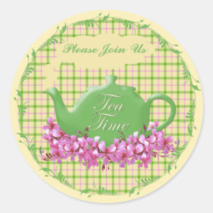 Sticker Rond Thé Teapot Ressort Plaid