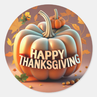 Sticker Rond The Thanksgiving Pumpkin