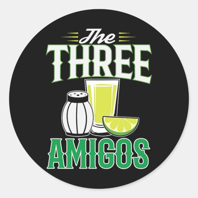 Sticker Rond The Three Amigos Cinco De Mayo (Devant)
