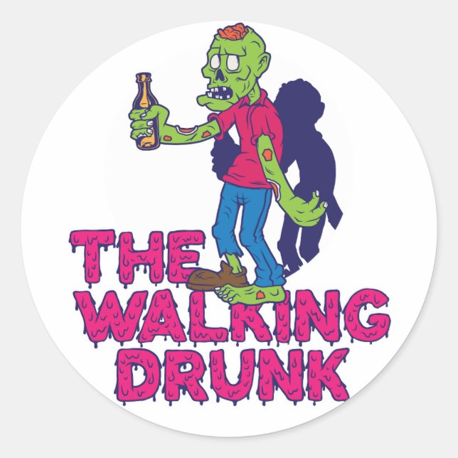Sticker Rond The Walking Drunk (Devant)