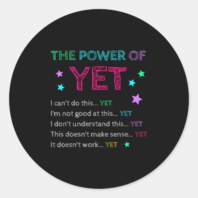 Sticker Rond The Wer Of Yet Back To School Insrational Teacher  (Devant)