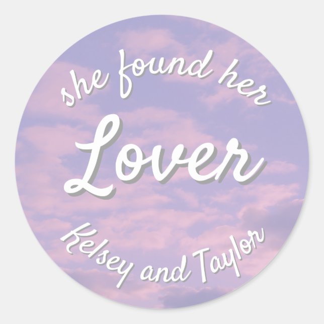 Sticker Rond Thème amoureux de nuages de rêve (Devant)