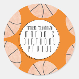 Sticker Rond Thème basketball Fête d'anniversaire sportive Tout
