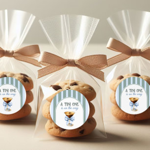 Sticker Rond Thème Café Espresso Martini Arc Bleu Baby Shower