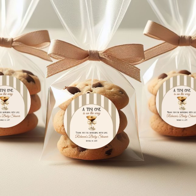 Sticker Rond Thème café Espresso Martini Baby shower Bow (Créateur téléchargé)