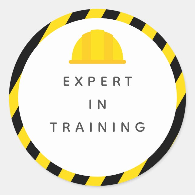 Sticker Rond Thème de construction fête d'anniversaire (Devant)