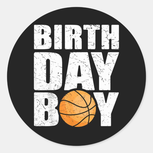 Sticker Rond Thème de fête d'anniversaire de baseball garçon Fu (Devant)