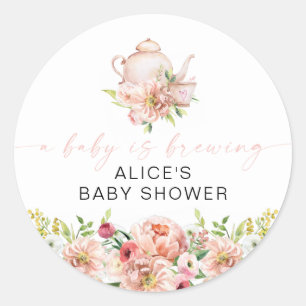 Sticker Rond Thème de fête pour bébé ALICE Fleur de cerisier en