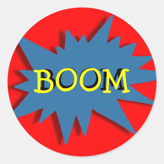 Sticker Rond Thème de la fête des super-héros Rouge Bleu (Devant)