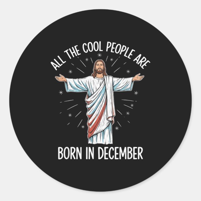 Sticker Rond Thème de rituel d'anniversaire de décembre pour le (Devant)