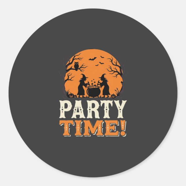Sticker Rond Thème de sorcière de la fête d'Halloween Conceptio (Devant)