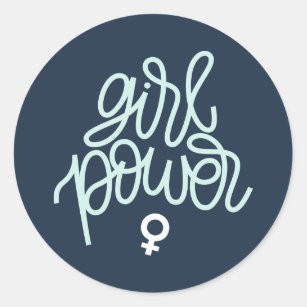 Sticker Rond Thème féministe du "pouvoir féminin"