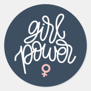 Sticker Rond Thème féministe du "pouvoir féminin"