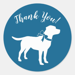 Sticker Rond Thème Labrador - Baby shower de chien Blue Lab