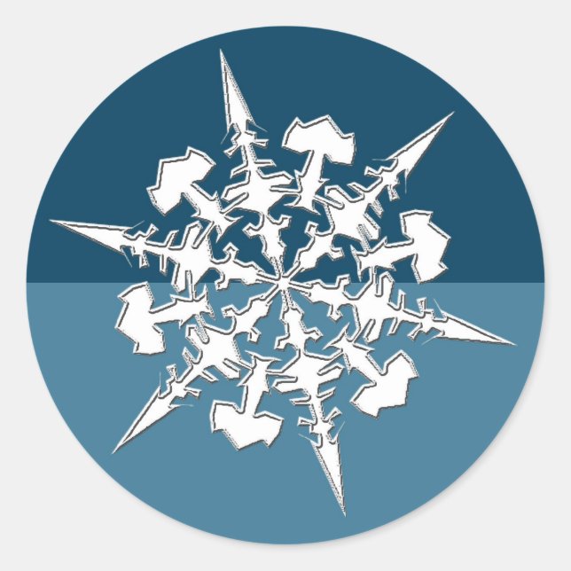 Sticker Rond Thème Snowflake Cartes de fin de année Enveloppe P (Devant)