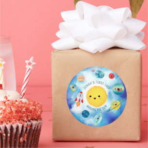 Sticker Rond Thème spatial Révolution spatiale 1er anniversaire