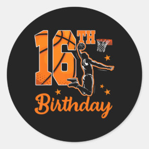 Sticker Rond Thème squelette 16e anniversaire Fête garçon 16 an