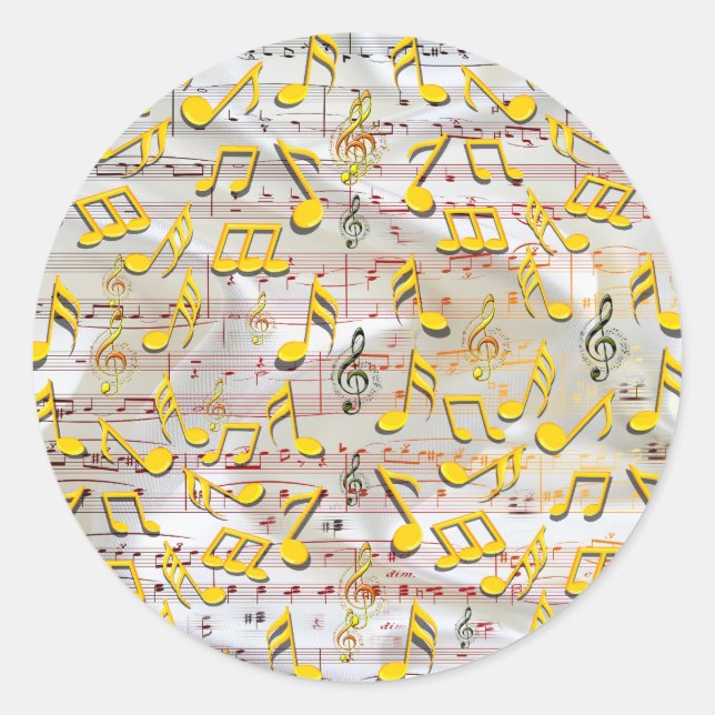 Sticker Rond Thèmes de célébration pour les amoureux de la musi (Devant)