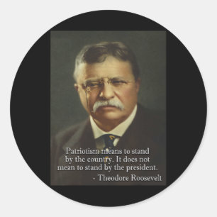 Sticker Rond Theodore Roosevelt Mème Anti Trump Tee