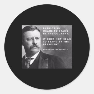 Sticker Rond Théodore Roosevelt Pro-démocratie Anti-trump Patri