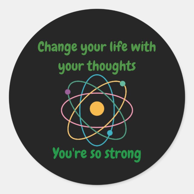 Sticker Rond Théorie de physique quantique Hommes Unisex Femmes (Devant)
