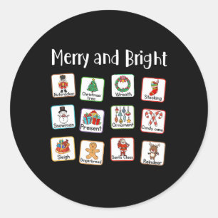 Sticker Rond Thérapeute de la parole joyeuse et brillante AAC S