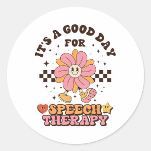 Sticker Rond Thérapeute de la parole slp Langue Pathologiste I
