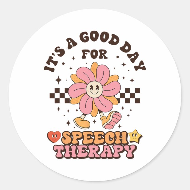 Sticker Rond Thérapeute de la parole slp Langue Pathologiste I (Devant)
