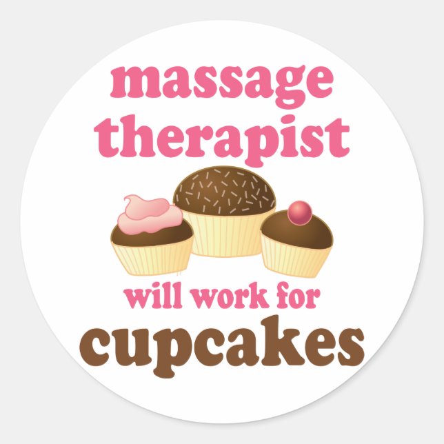 Sticker Rond Thérapeute de massage au chocolat (Devant)
