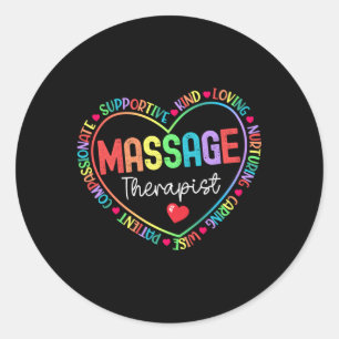 Sticker Rond Thérapeute de massage Il Mot Cloud Thérapie Lmt