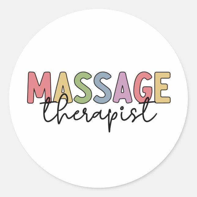 Sticker Rond Thérapeute de massage | Thérapie de massage (Devant)