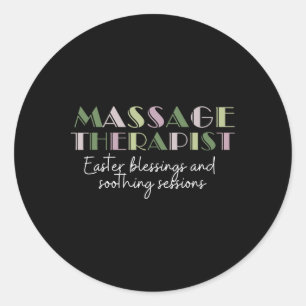 Sticker Rond Thérapeute de Pâques Mage Mignon Lapin de Pâques J