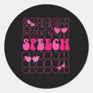 Sticker Rond Thérapeute en orthophonie Saint-Valentin Slp Patho