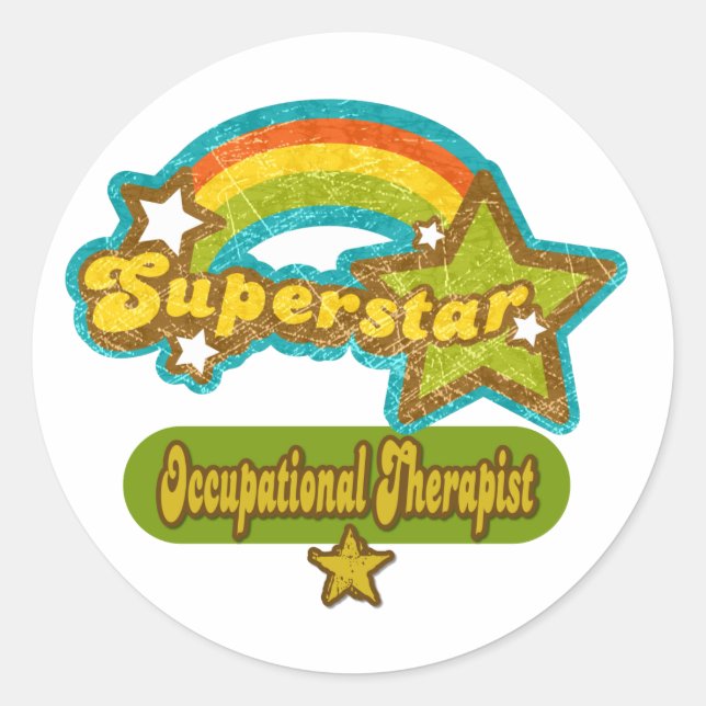 Sticker Rond Thérapeute professionnelle superstar (Devant)