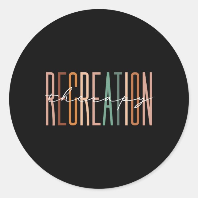 Sticker Rond Thérapeute récréative Rt Mois Récréation (Devant)