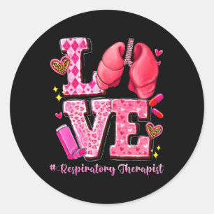 Sticker Rond Thérapeute Respiratoire Amour Saint-Valentin Rt Po