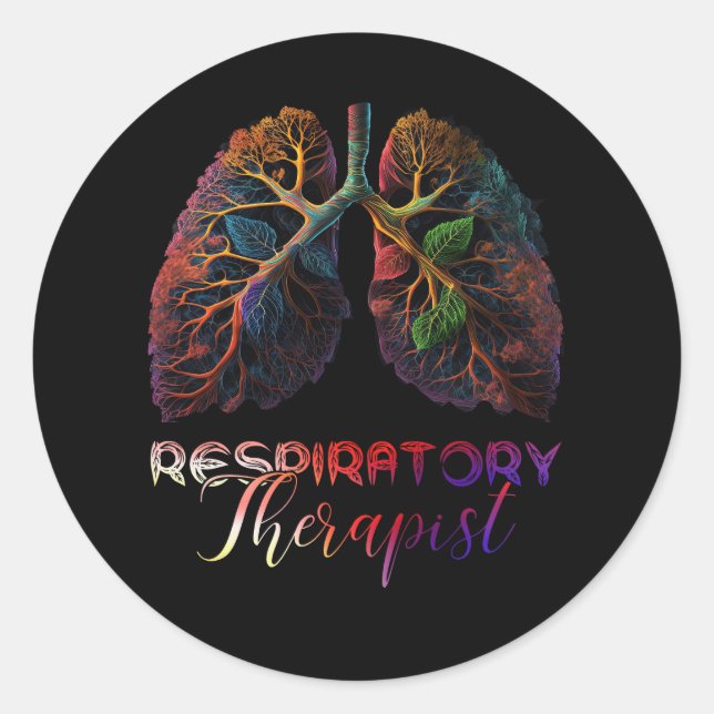 Sticker Rond Thérapeute respiratoire Assistant Soins de RT Sema (Devant)