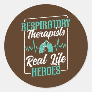 Sticker Rond Thérapeute respiratoire Poumons superhéros de la v
