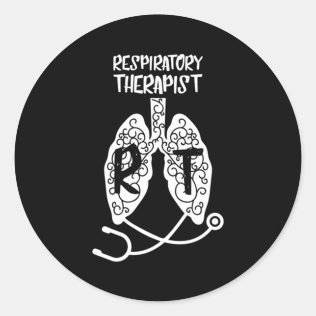 Sticker Rond Thérapeute respiratoire Rt Médecin respiratoire Pr (Devant)