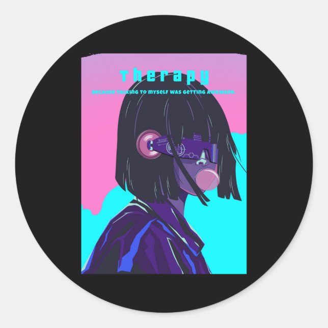 Sticker Rond Thérapie (Devant)