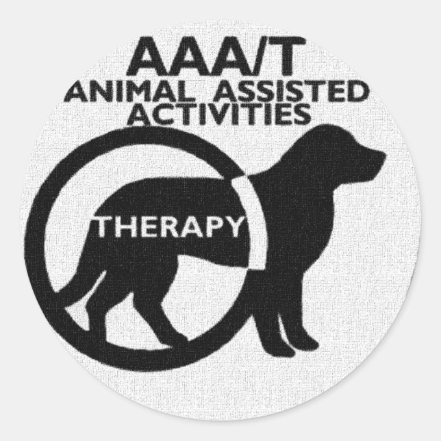 STICKER ROND THÉRAPIE CHIEN ACTIVITÉS ASSISTÉES AUX ANIMAUX (Devant)