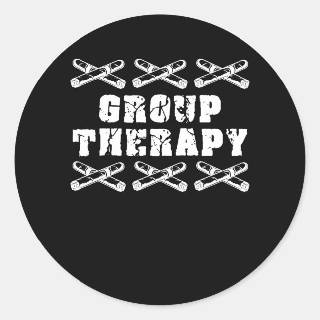 Sticker Rond Thérapie de groupe Cigar Tabac Humidor Cadeau (Devant)