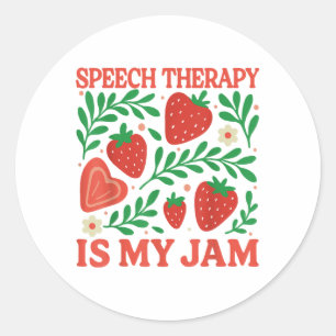 Sticker Rond Thérapie de la parole est ma confiture Boho Parole