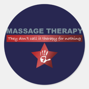 Sticker Rond Thérapie de massage en rouge rubis