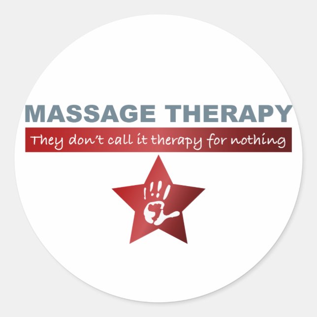 Sticker Rond Thérapie de massage en rouge rubis (Devant)