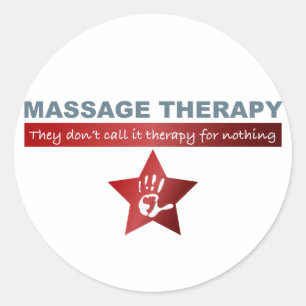 Sticker Rond Thérapie de massage en rouge rubis