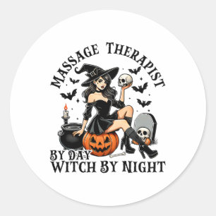 Sticker Rond Thérapie drôle Halloween Mage Thérapiste Par Jour