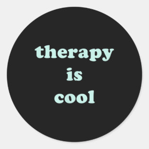 Sticker Rond Thérapie est Cool Mention Vert Santé mentale Sensi