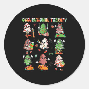 Sticker Rond Thérapie occupationnelle de Noël Ot Merry Therast