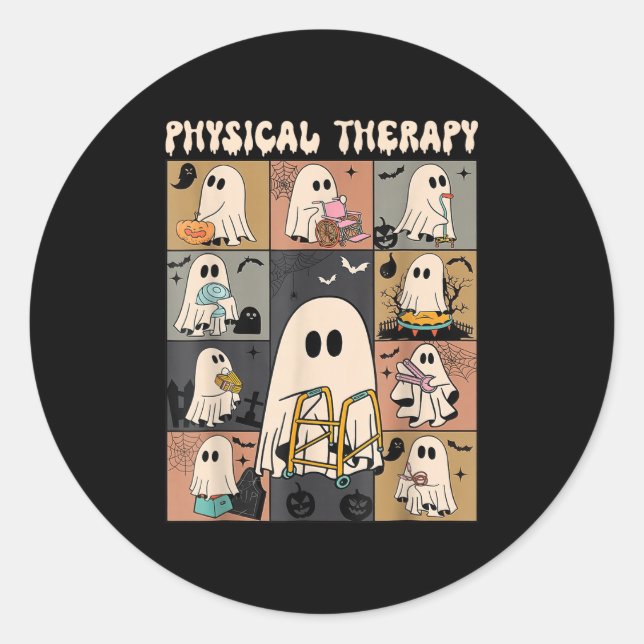 Sticker Rond Thérapie Physique Ghost Pt Therast Physique Ha (Devant)